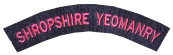 Shropshire Yeomanry cloth title