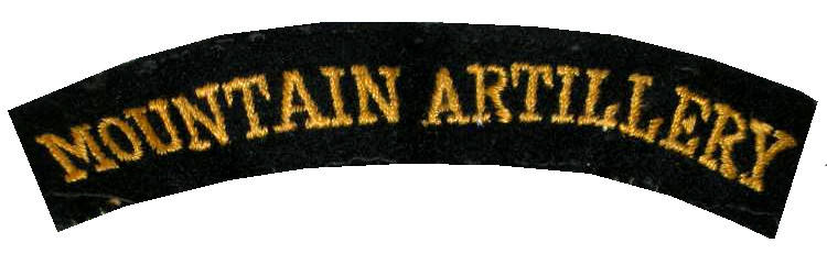 Mountain Artillery cloth title